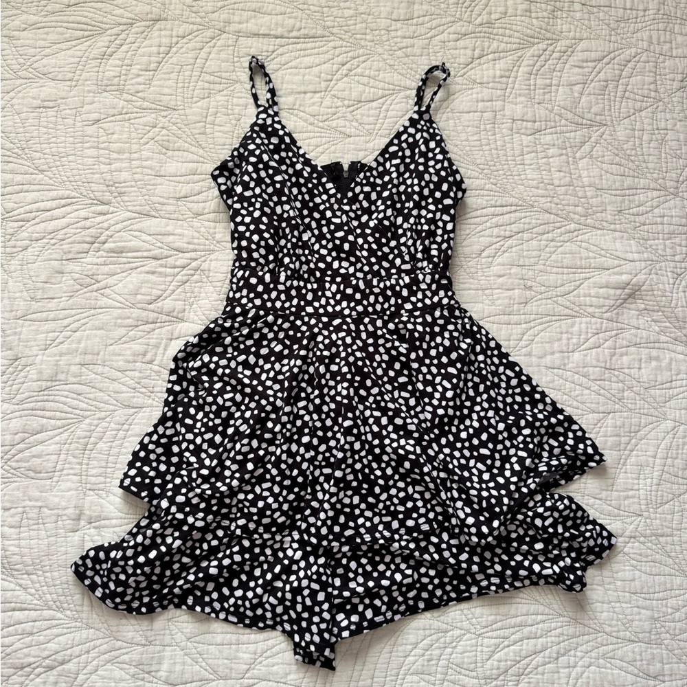 Black and White Polka Dot Romper